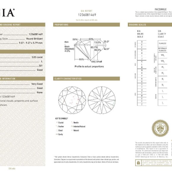 Loose Diamond - Round Brilliant 3.03ct GIA L SI1 Solitaire - Picture 3 of 3